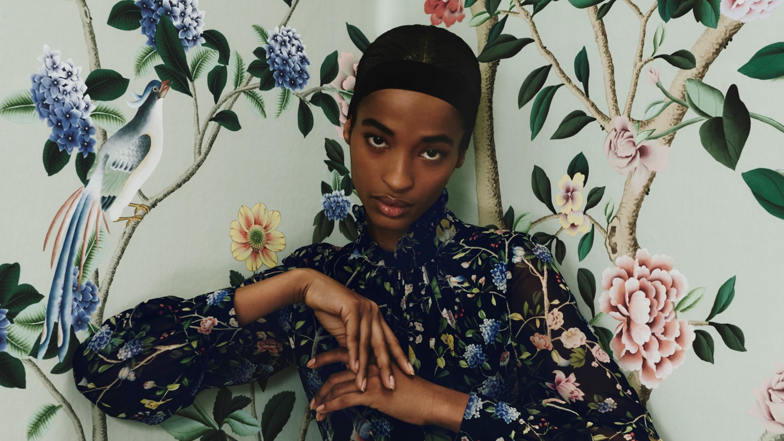 Sleek Hairstyles For Erdem’s New Collaboration With De Gournay - Trevor ...