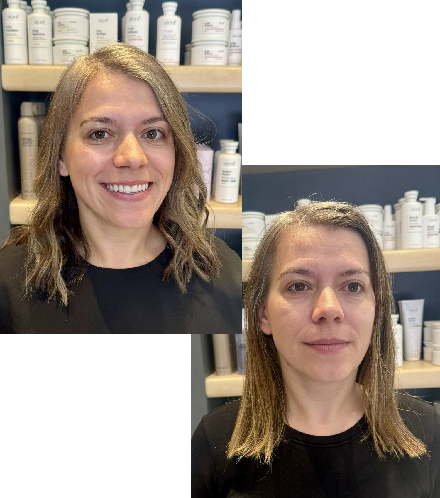 Grey Blending Before and After. Brown/ Dark Brown Hair Blending. In Brighton